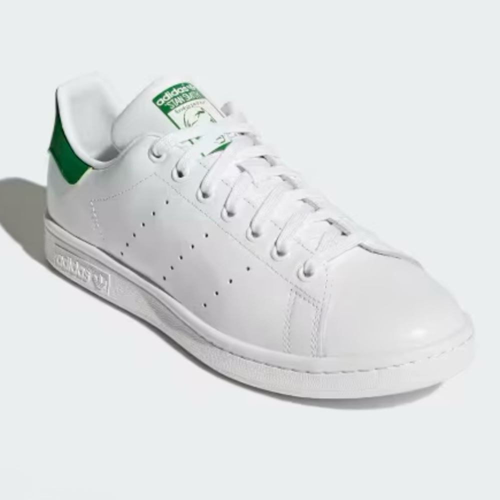 Adidas Stan Smith Leather Classic Tennis Sneaker Shoe, White/Green, Size 8 - Picture 2 of 8